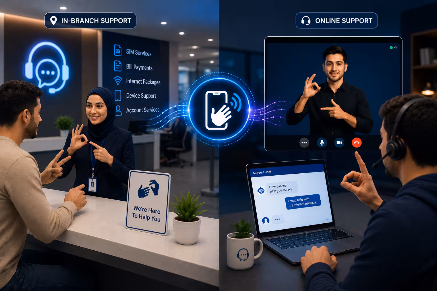 Citizen using SignX at a Government Office